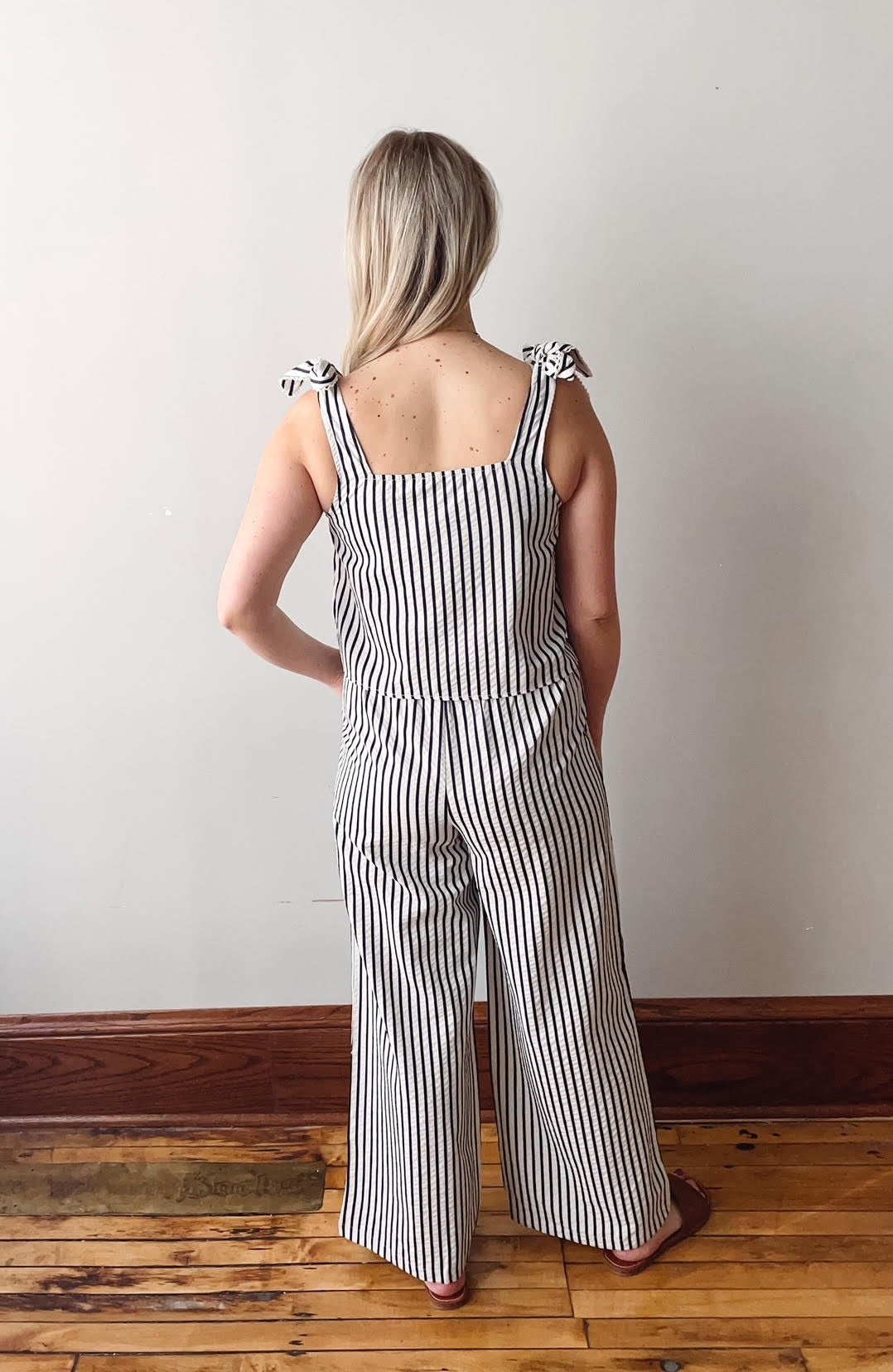 Lapis Striped Crop Top