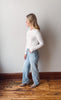 Light Wash Stretch Raw Hem Classic Straight