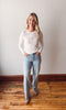 Light Wash Stretch Raw Hem Classic Straight