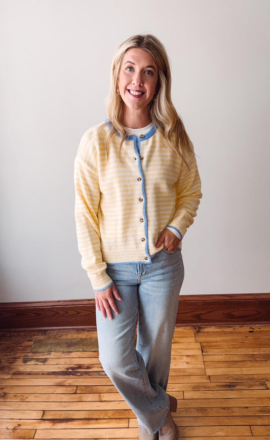 Lila Daisy + Blue Cardigan