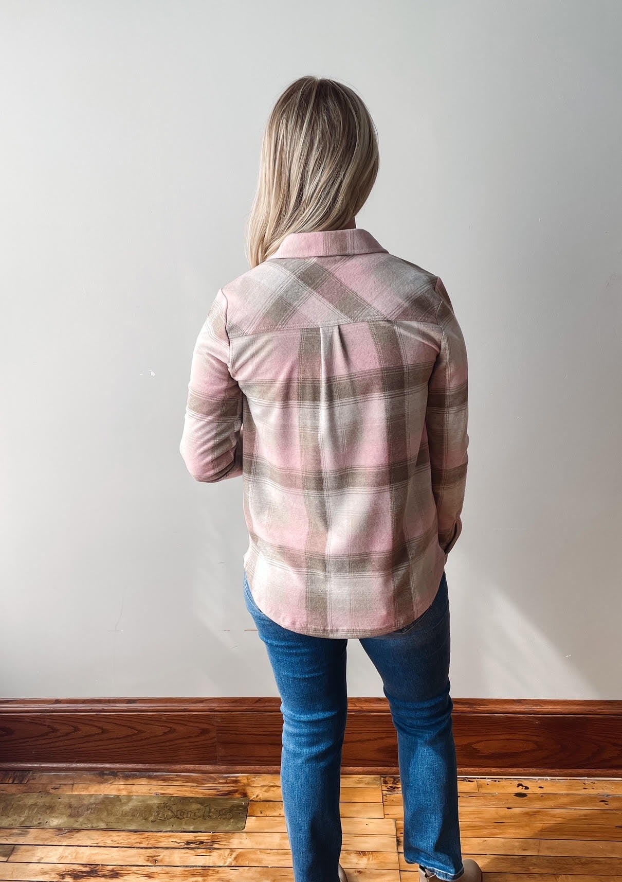 Luma Blush + Taupe Plaid Shacket