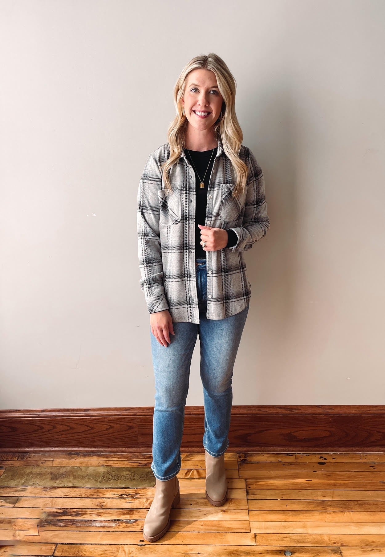 Luma Grey Plaid Shacket