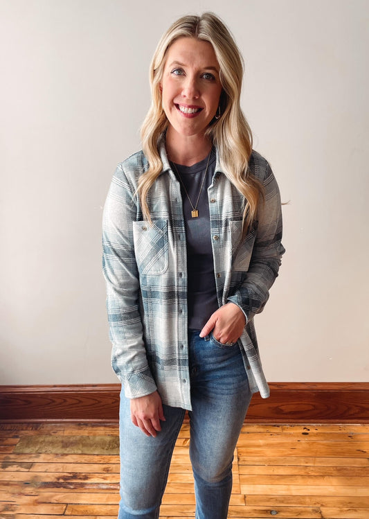 Luma Teal Plaid Shacket