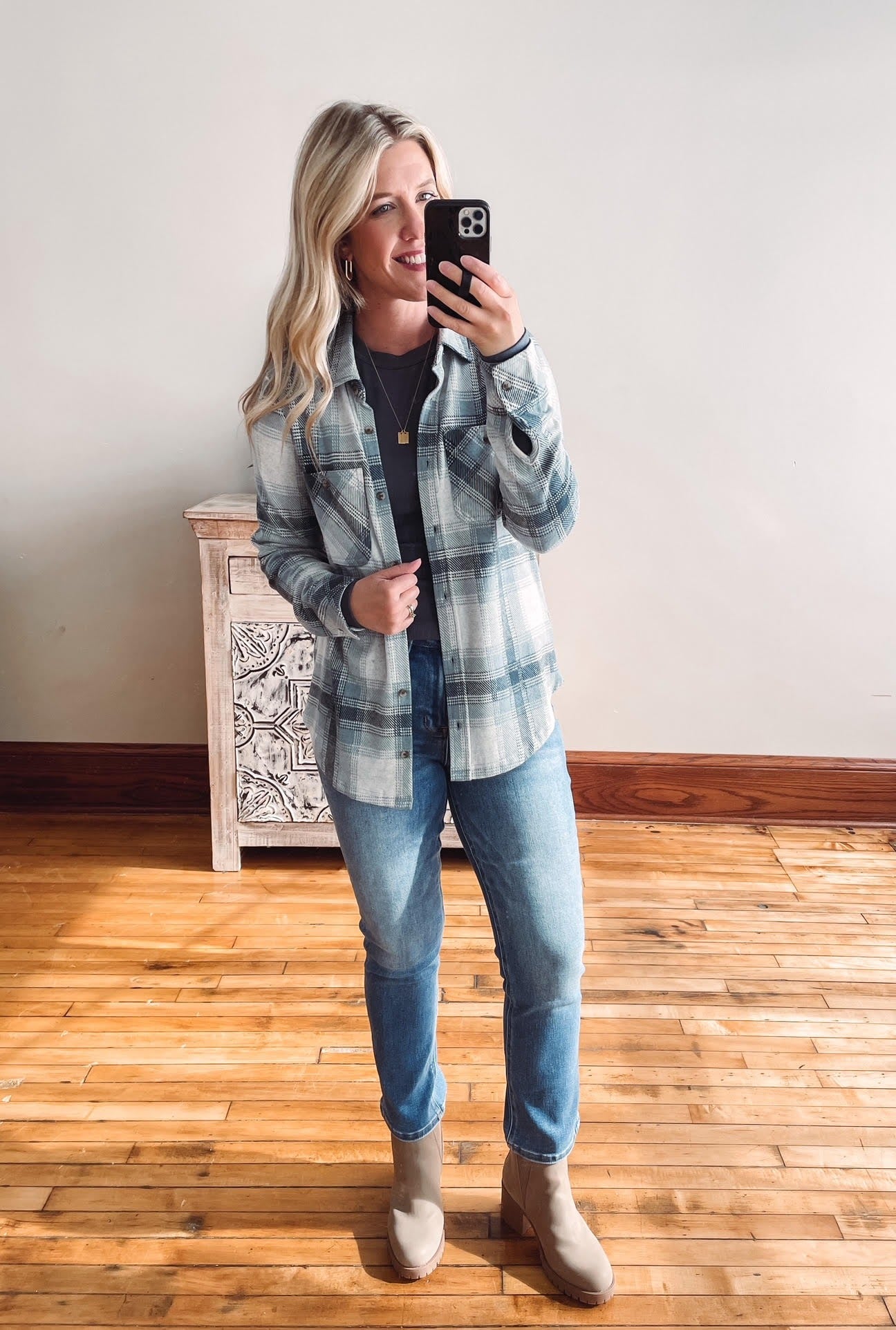 Luma Teal Plaid Shacket