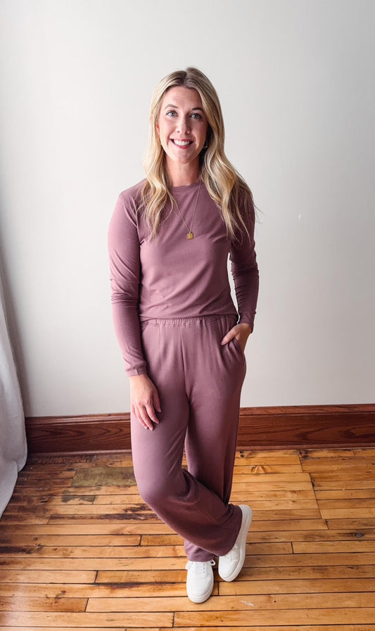 Luxe Line Rose Long Sleeve Top