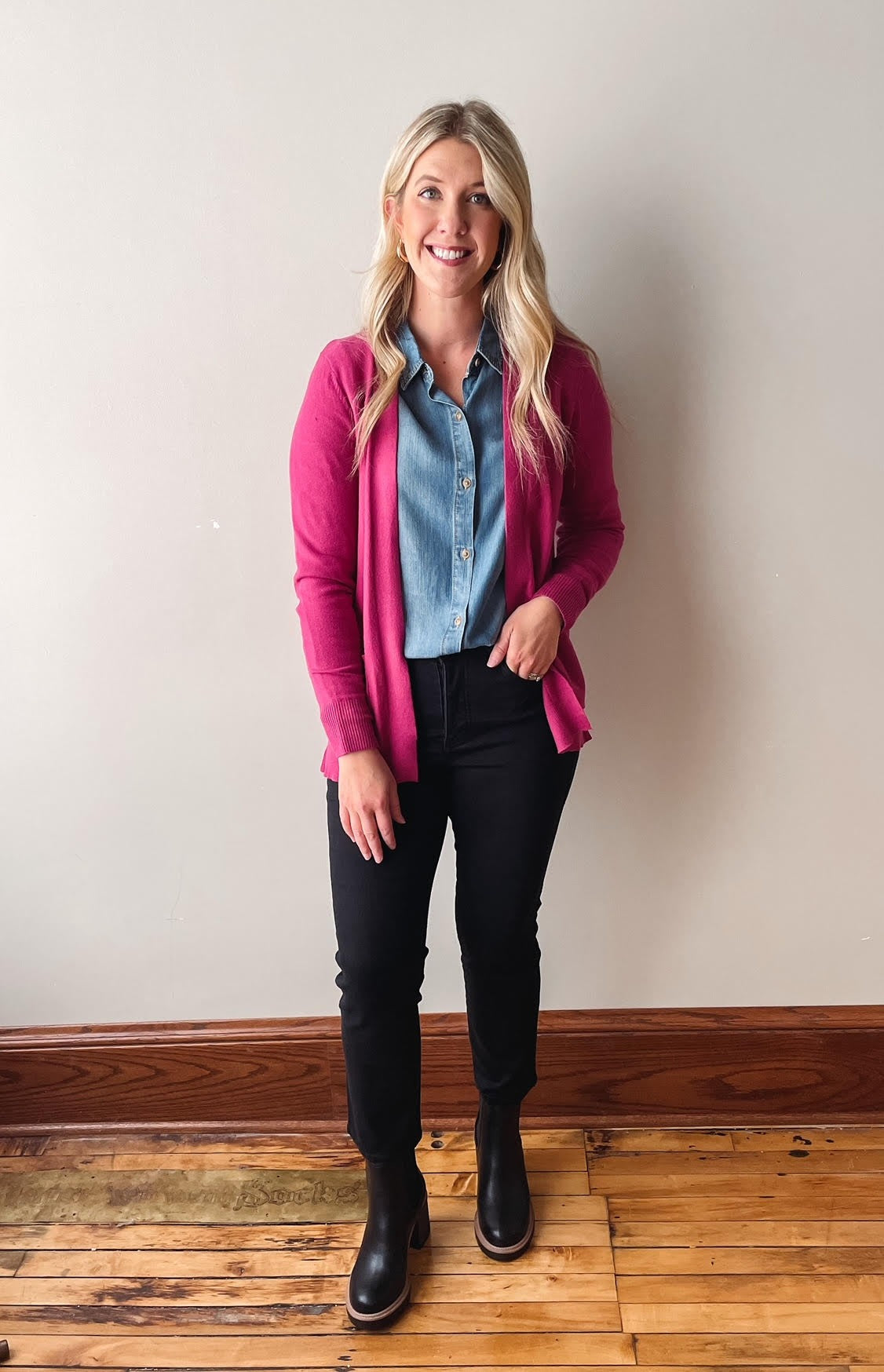 Magenta Soft Cardigan