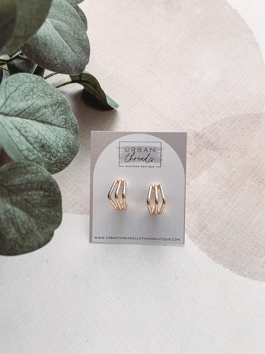 Mini Square Gold Hoops