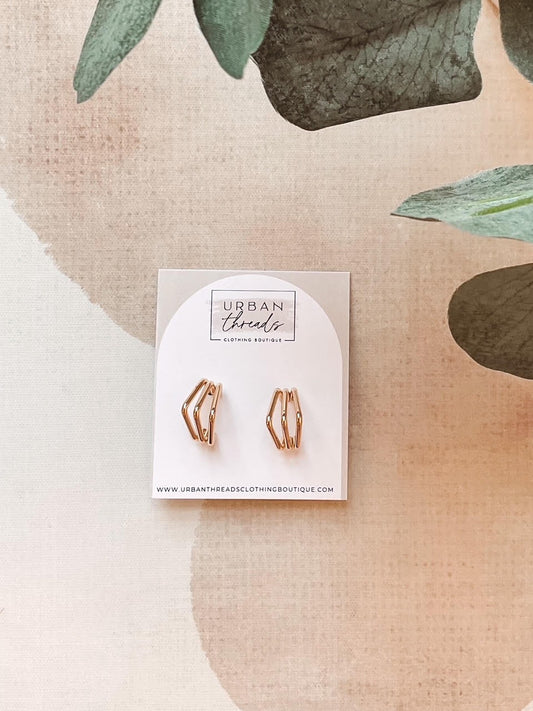 Mini Square Gold Hoops