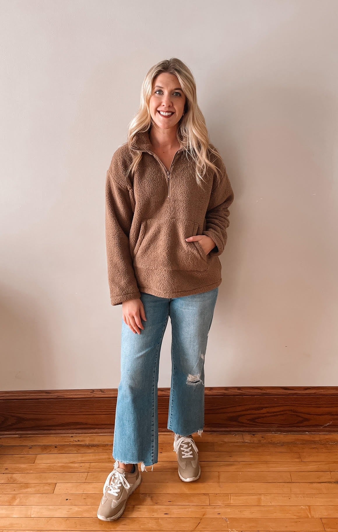 Mocha Fleece Half Zip