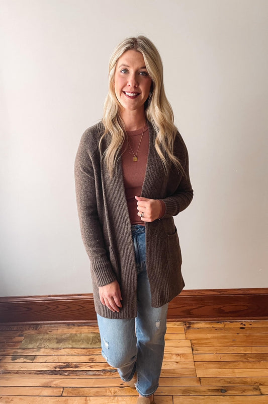 Mocha Pocket Cardigan