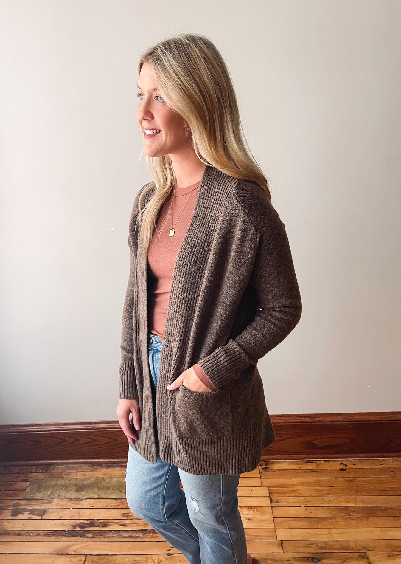 Mocha Pocket Cardigan