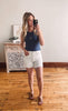 White High Rise A-line Shorts