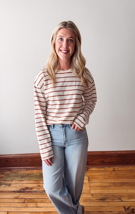 Nellie Top - Off White Brown