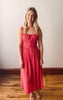 Nina Milkmaid Red Midi Dress
