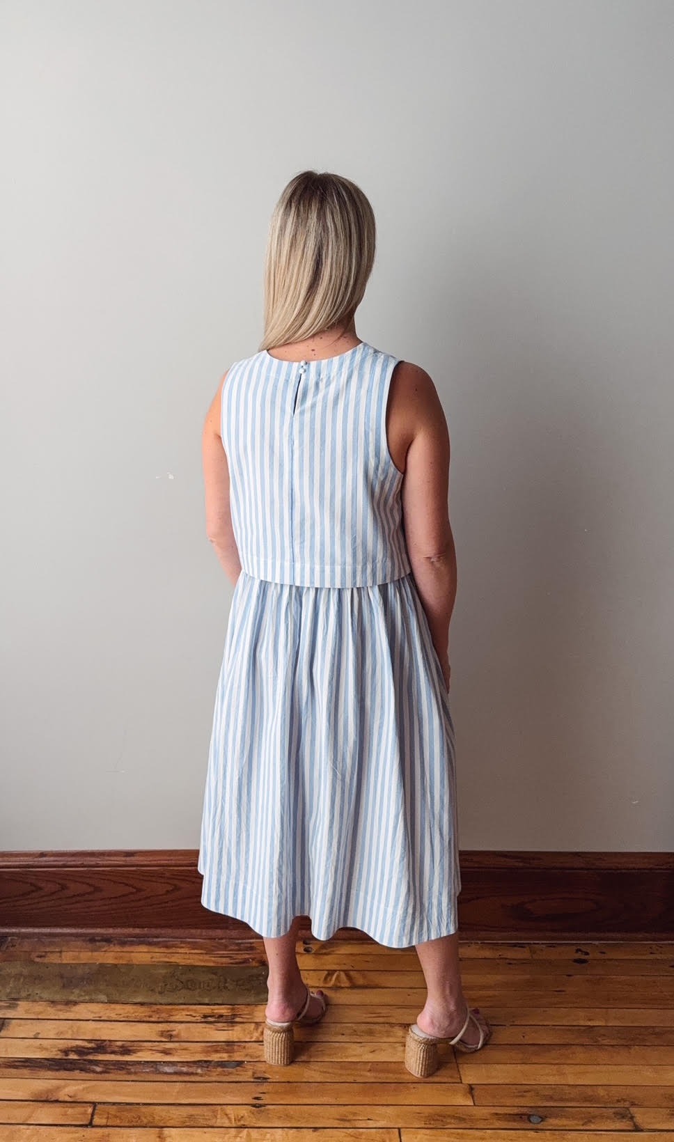 Nori Blue Striped Maxi Skirt