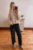 High Rise Scissor Cut Black Wide Leg Jeans