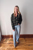 Olive Button-Up Striped Collared Cardigan