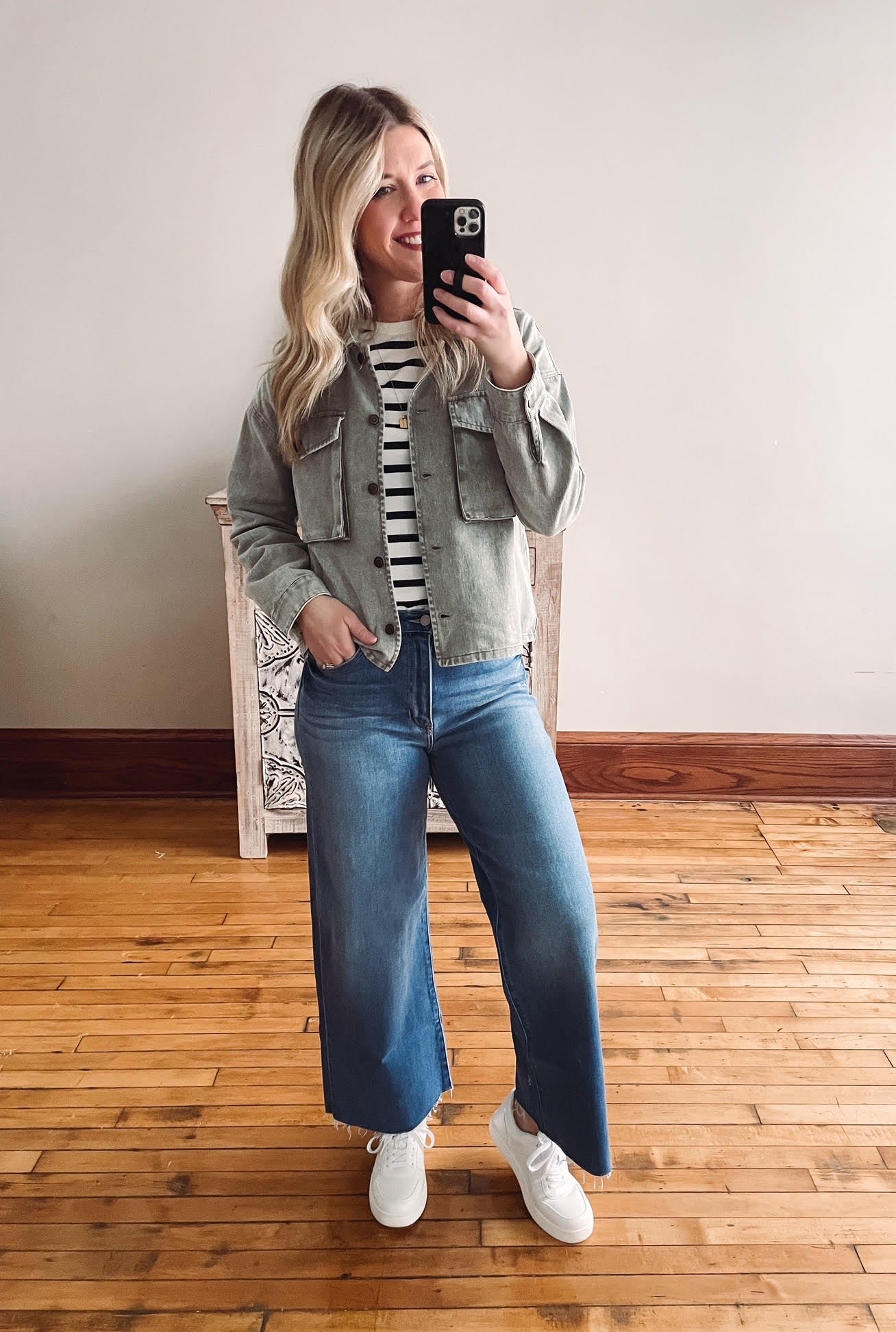 Olive Twill Crop Jacket