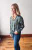 Olive Front Tie Satin Top