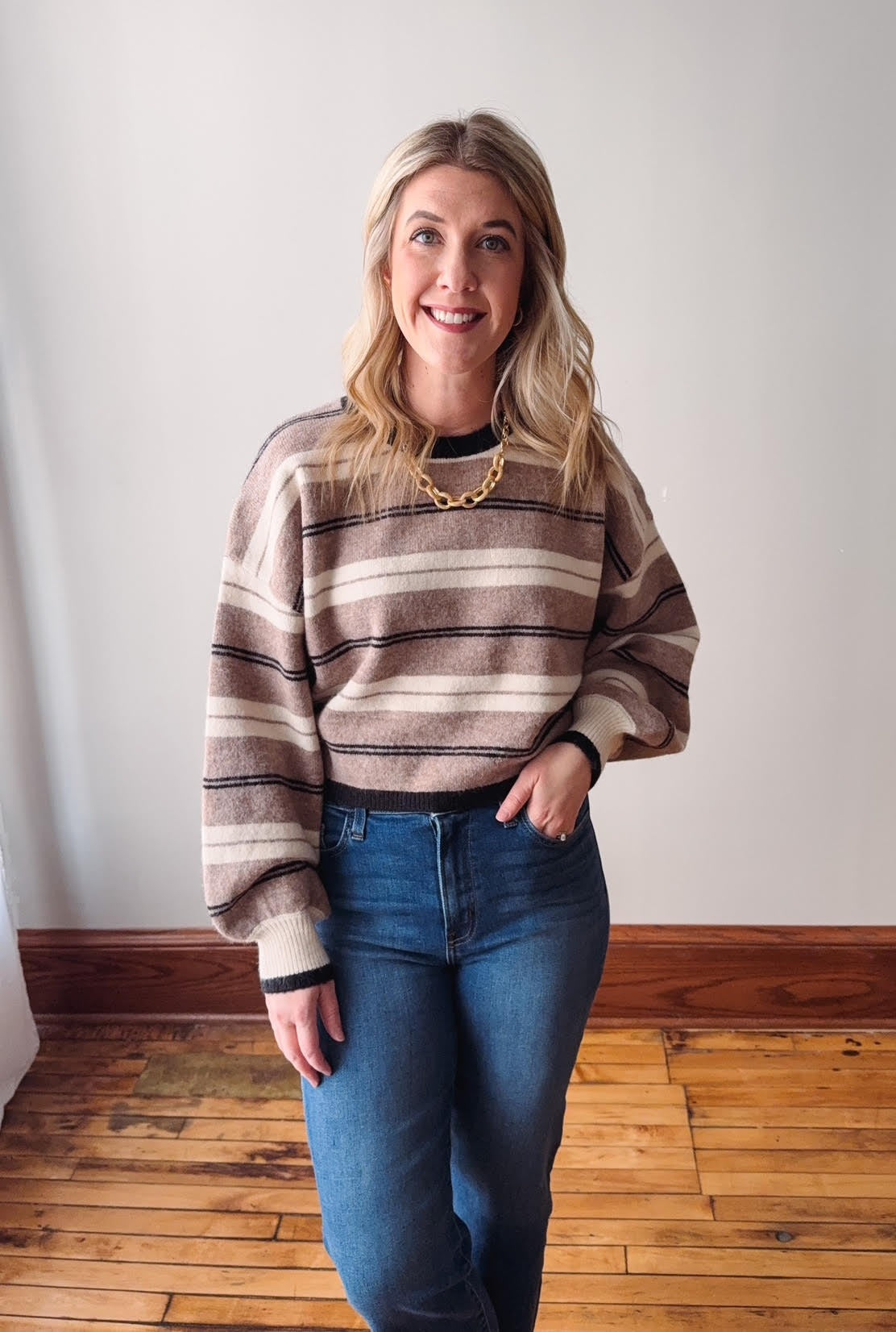 Parallel Lives Striped Knit Sweater