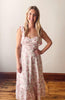 Pink Floral Tie Strap Maxi Dress
