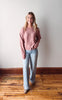 Pink Front Slit Sweater