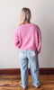 Pink Strawberry Embroidered Cropped Cardigan