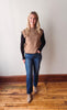 Prudence Mocha Side Tie Sweater Top