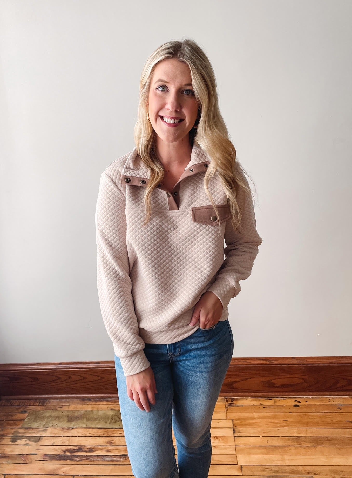 Quilted Oatmeal Pullover