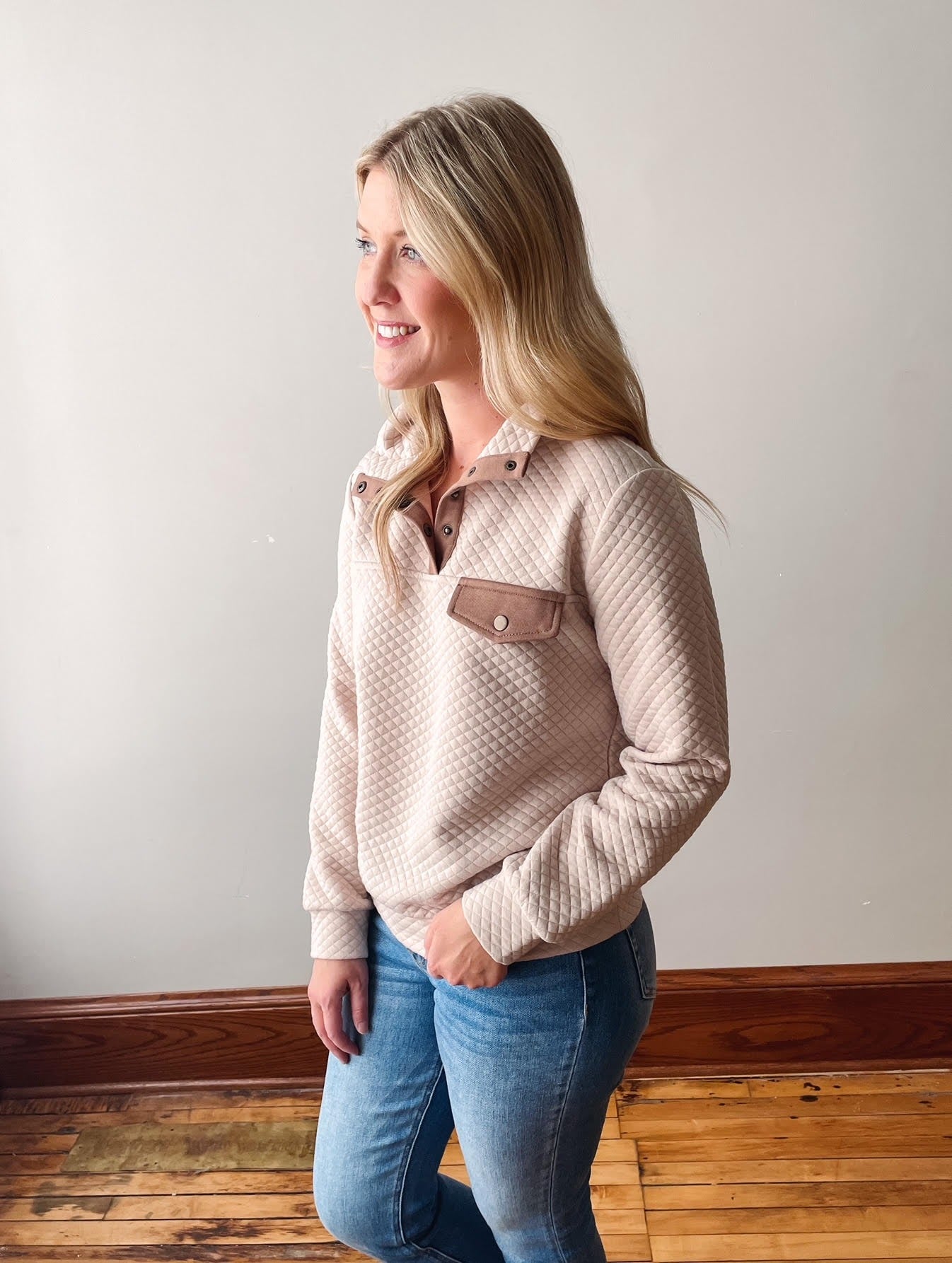 Quilted Oatmeal Pullover