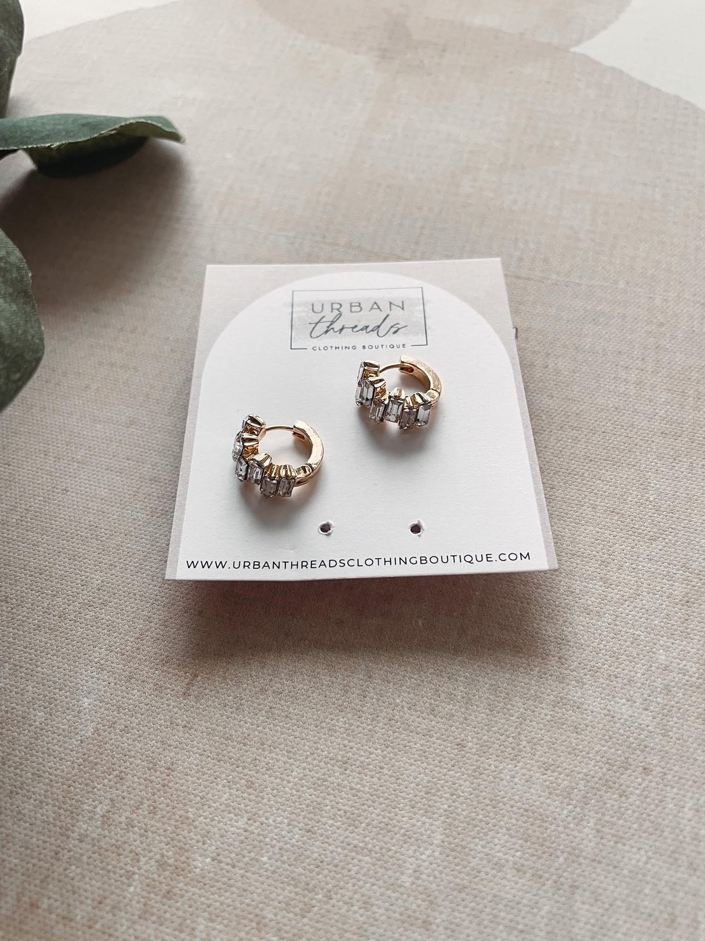 Rhinestone Huggie Earrings