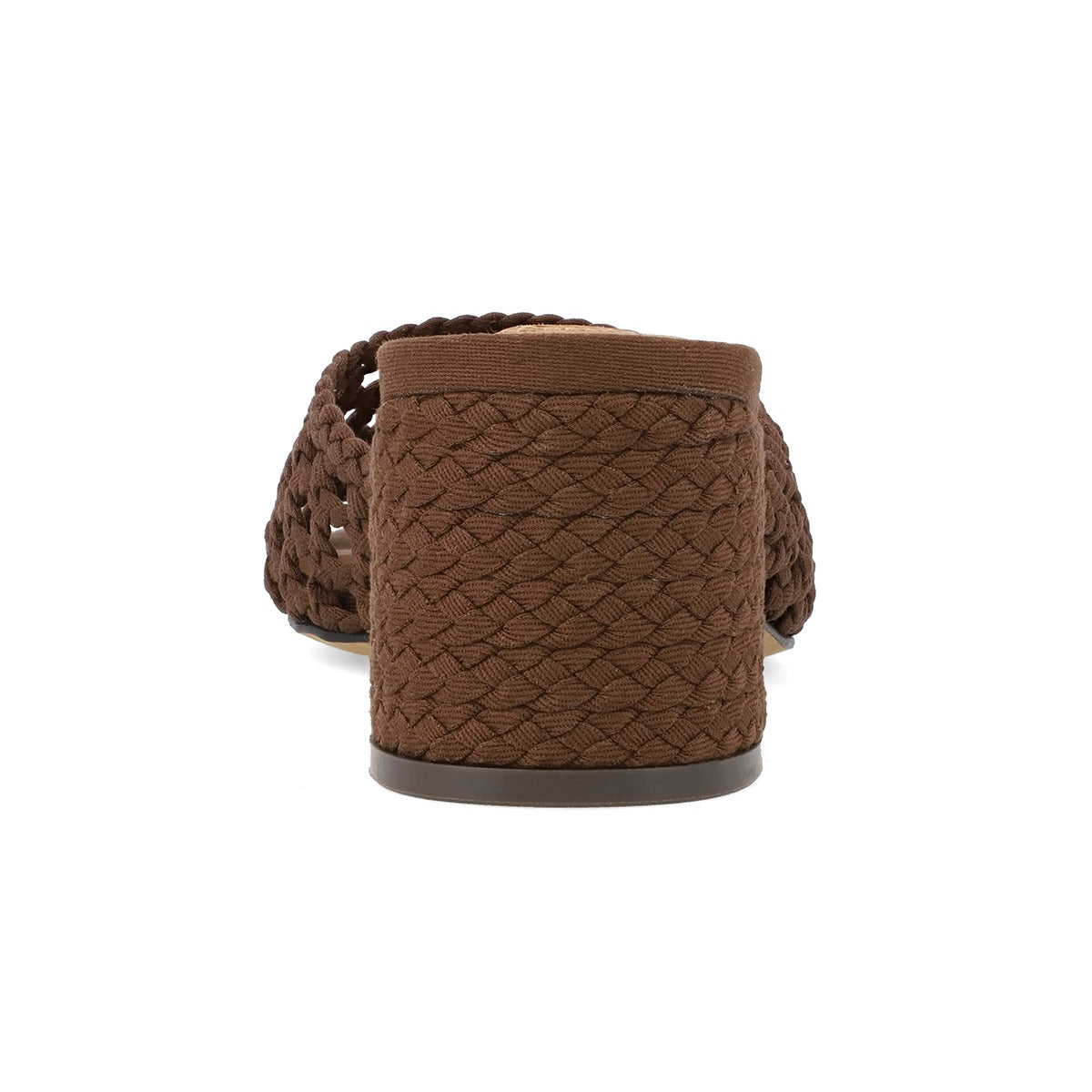 Brown woven sandal on a white background
