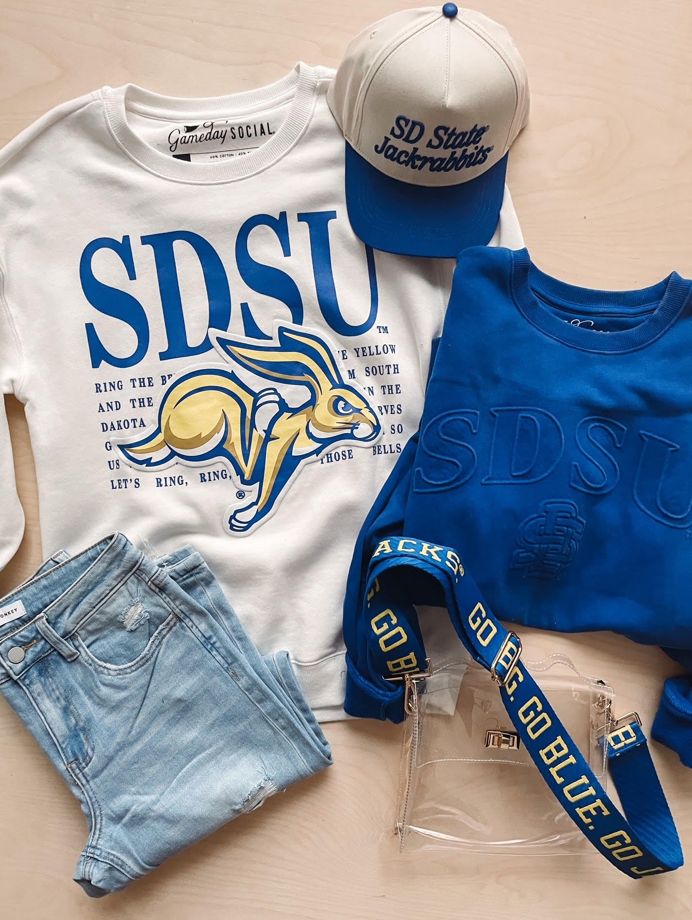 SDSU Easley Embossed Crew Neck