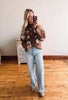 Sabrina Espresso Mock Neck Sweater