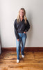 Sadie Half Zip Sweatshirt - Black
