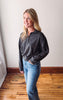 Sadie Half Zip Sweatshirt - Black