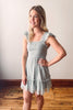 Sage Polka Dot Mini Dress