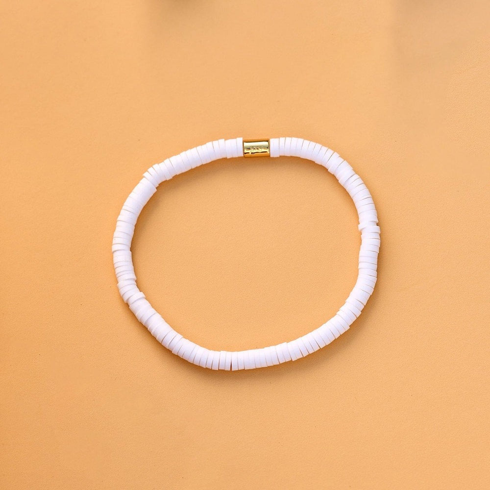 White Seascape Stretch Bracelet