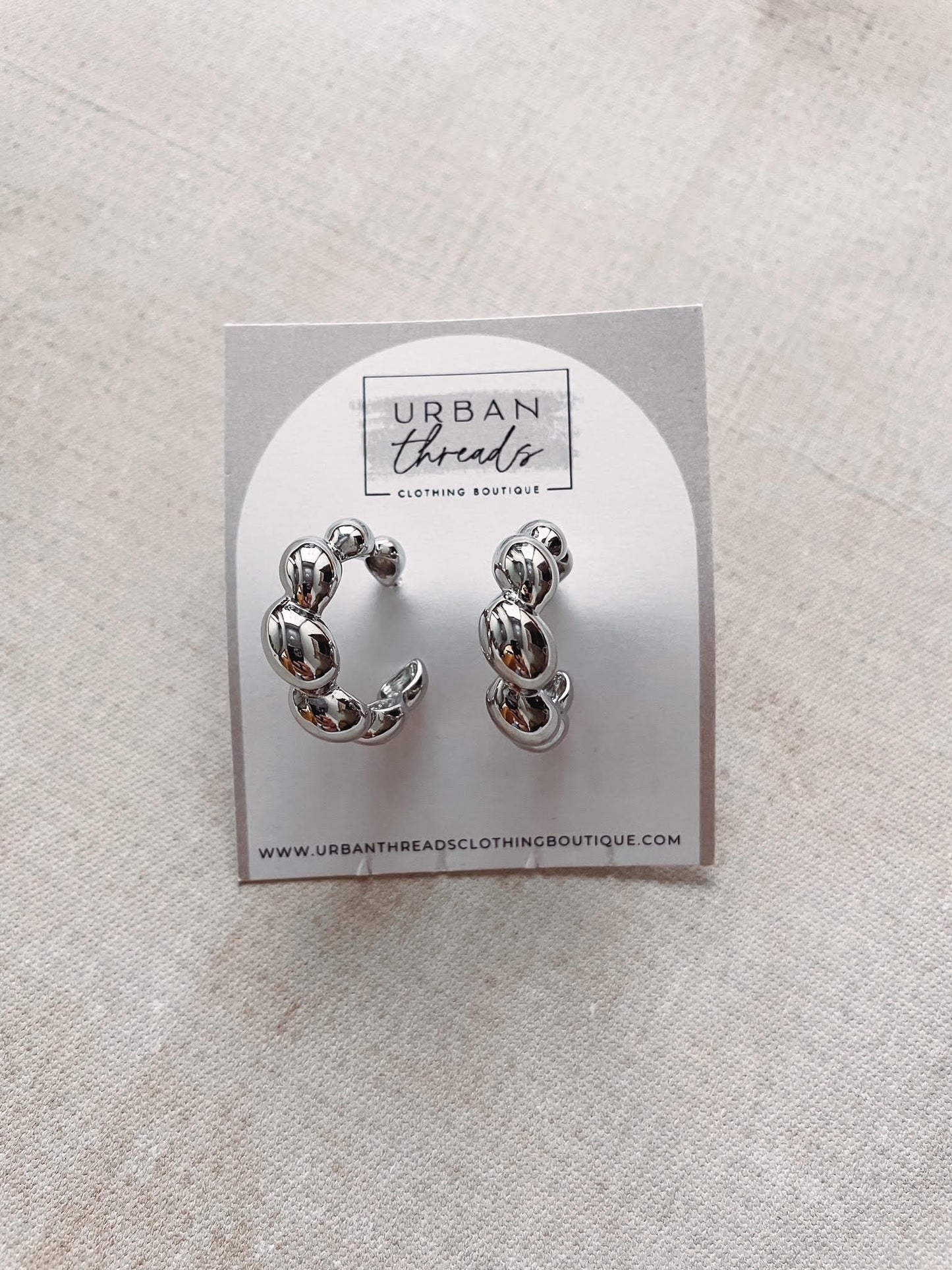 Silver Bubble Hoops