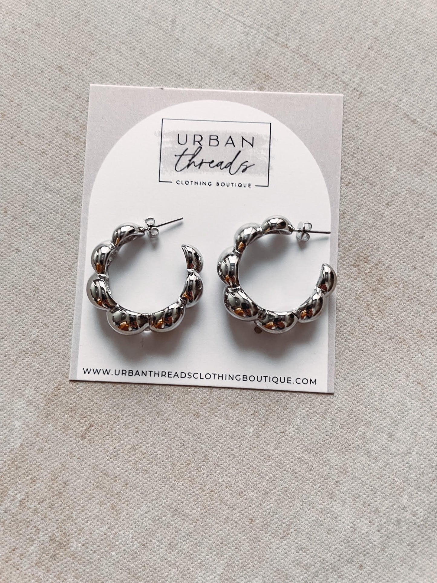 Silver Bubble Hoops