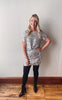 Silver Sequin Short Sleeve Blouse