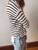 Ribbed Black Stripe Cardigan