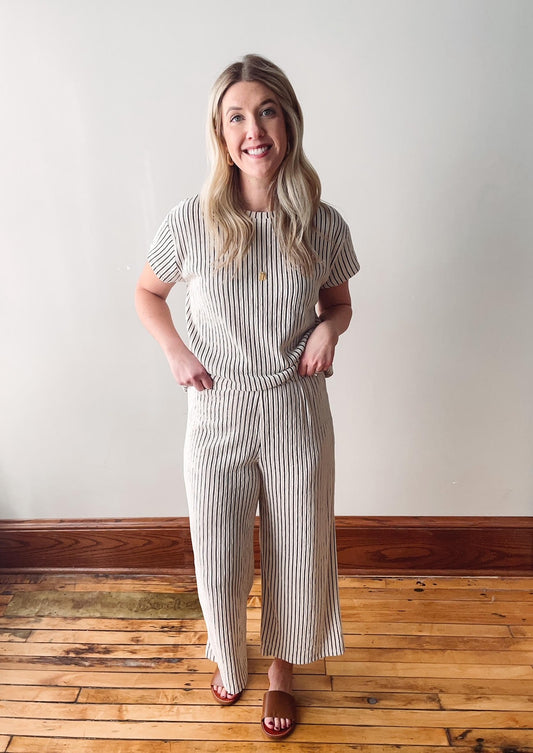 Striped Cropped Lounge Pants