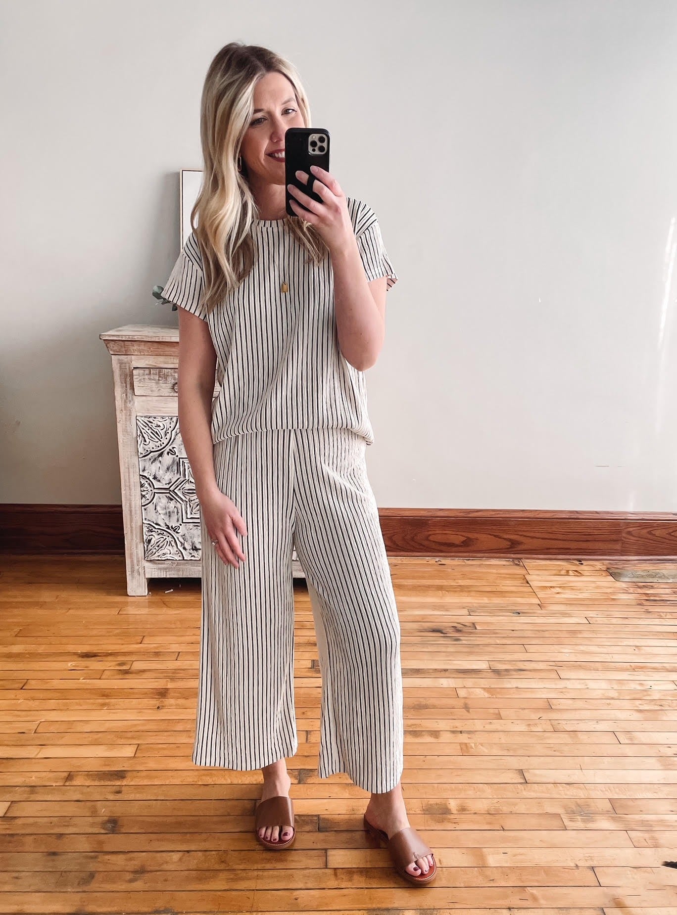 Striped Cropped Lounge Pants