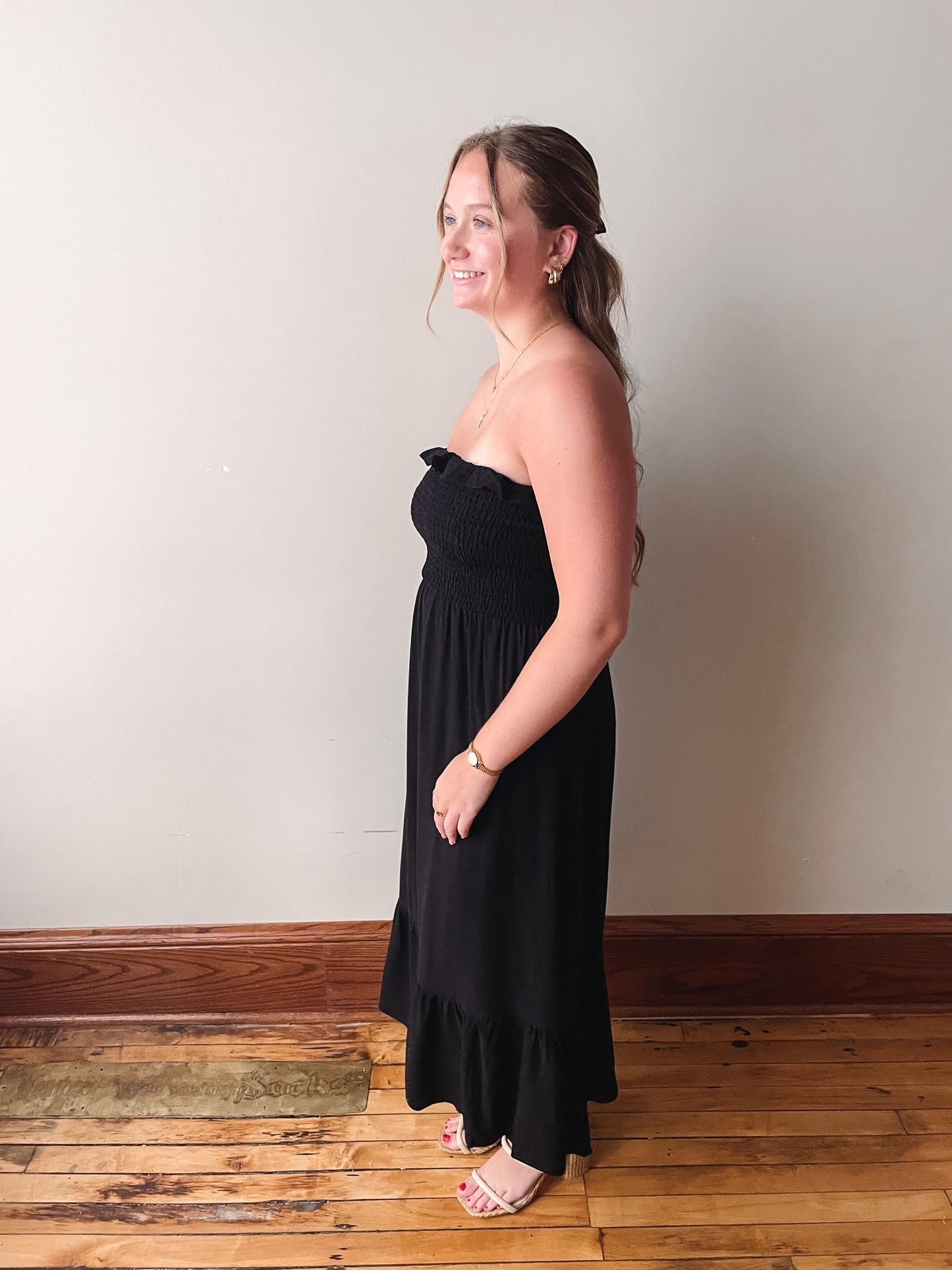 Sugarloaf Smocked Tube Midi Dress