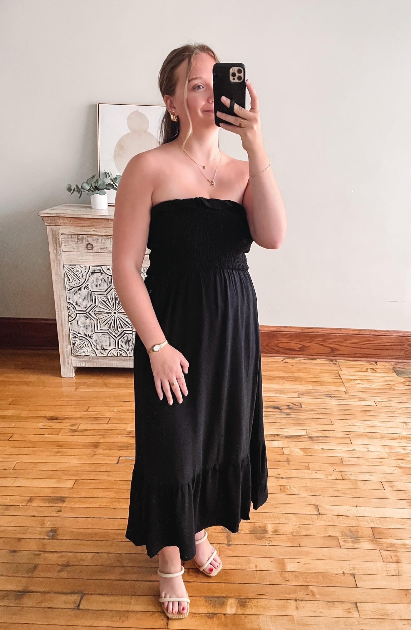 Sugarloaf Smocked Tube Midi Dress