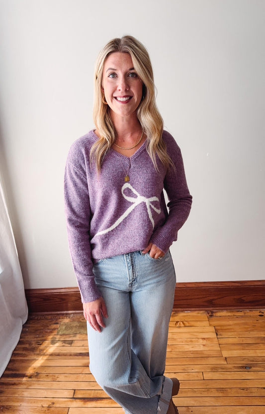 Susie Purple Bow Sweater