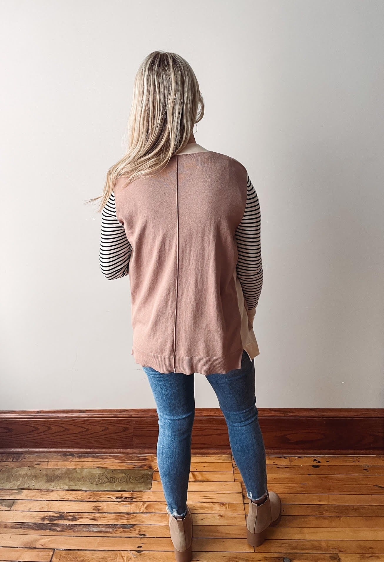 Taupe Color Block Cardigan