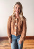 Taupe Flower Button Cardigan