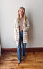 Taupe Striped Knit Open Cardigan